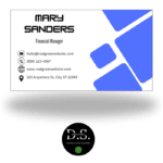 Blue & White Quality Business Cards - Customizable Templates