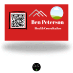 Red & White QR Code Business Card Template - Customizable Templates