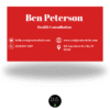 Red & White QR Code Business Card Template - Customizable Templates
