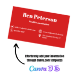 Red & White QR Code Business Card Template - Customizable Templates