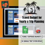 Budget Travel Spreadsheet for Yearly & Trip Planning, ID: 2531