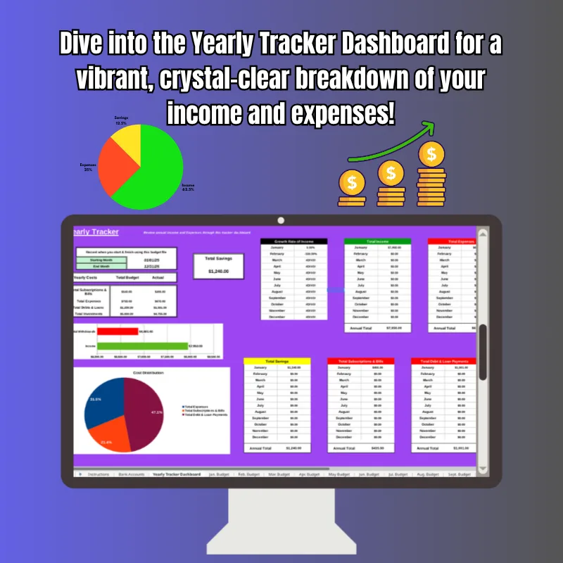 Budget Excel Spreadsheet Planner & Expense Tracker, ID: 2529