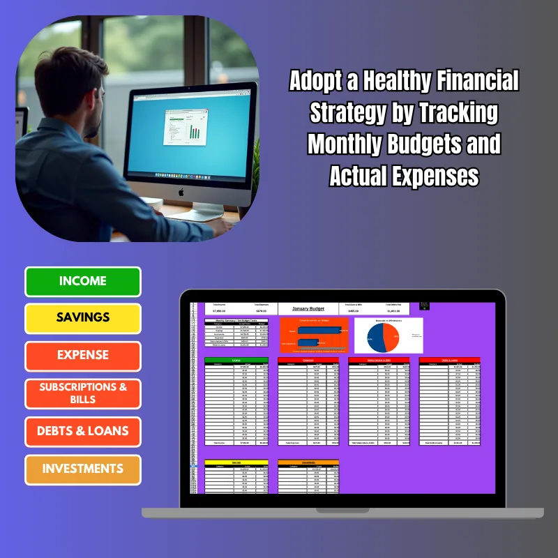 Budget Excel Spreadsheet Planner & Expense Tracker, ID: 2529