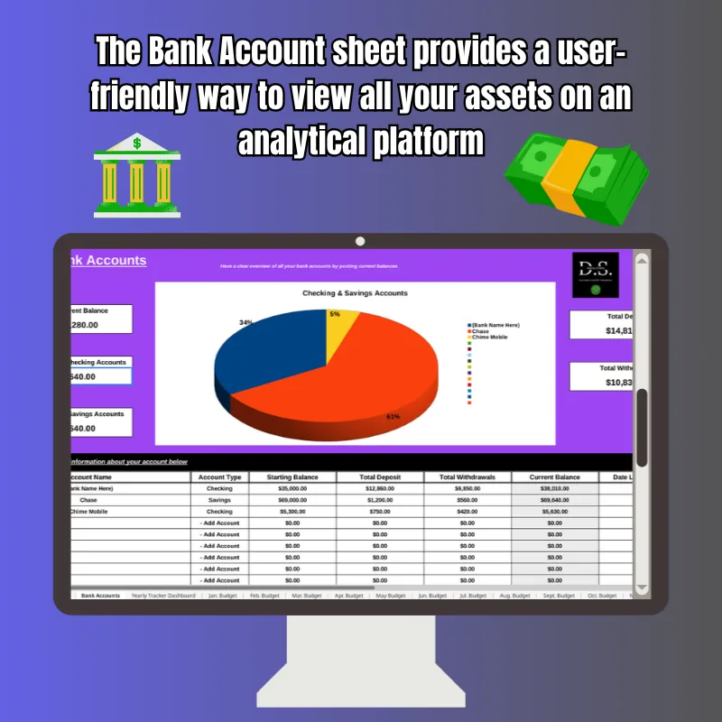 Budget Excel Spreadsheet Planner & Expense Tracker, ID: 2529