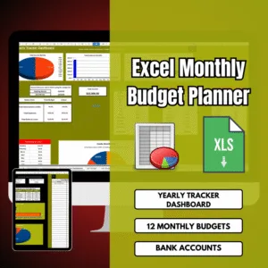 Excel Monthly Budget Planner in Forest Green, ID: 2530