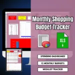 Budget Smarter with Excel Shopping Savings Tracker, ID: 2712