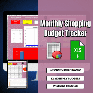 Budget Smarter with Excel Shopping Savings Tracker, ID: 2712