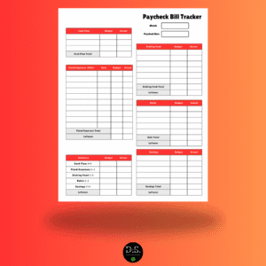 Paycheck Budget Template & Tracker, ID: 2714
